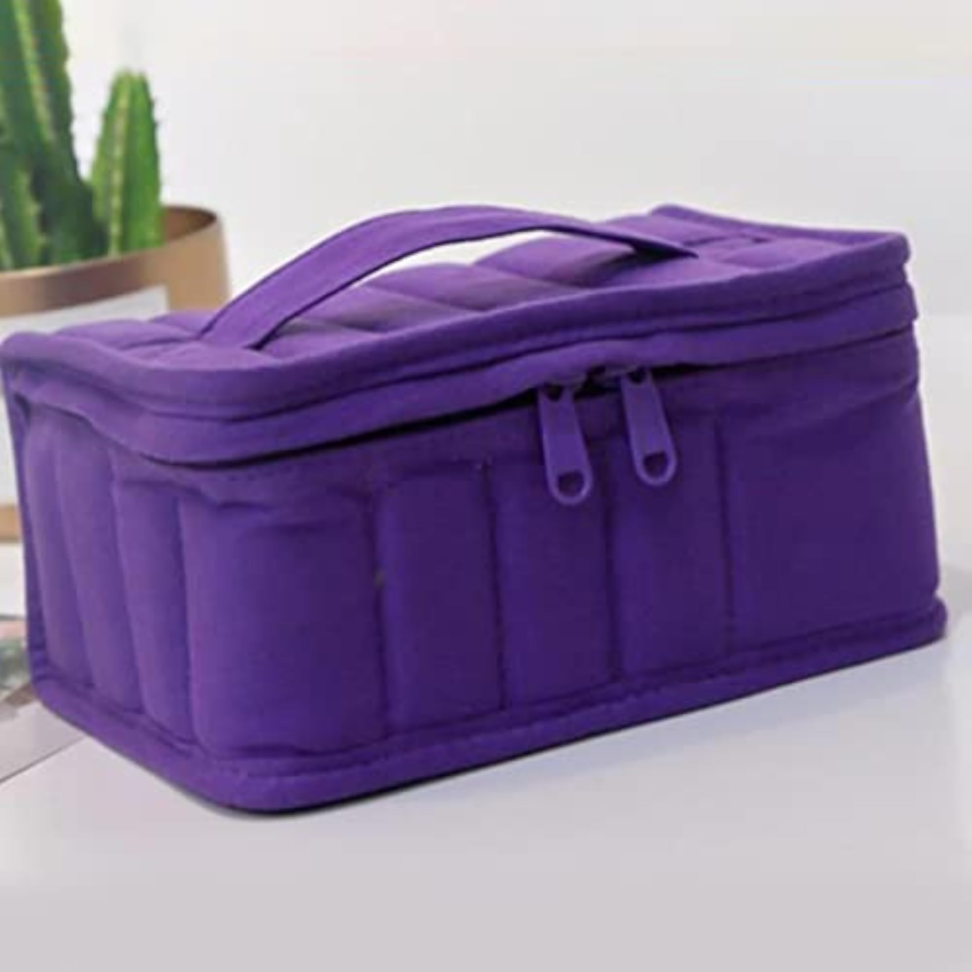 Essential Oil Storage Case for 16 Bottles, Purple